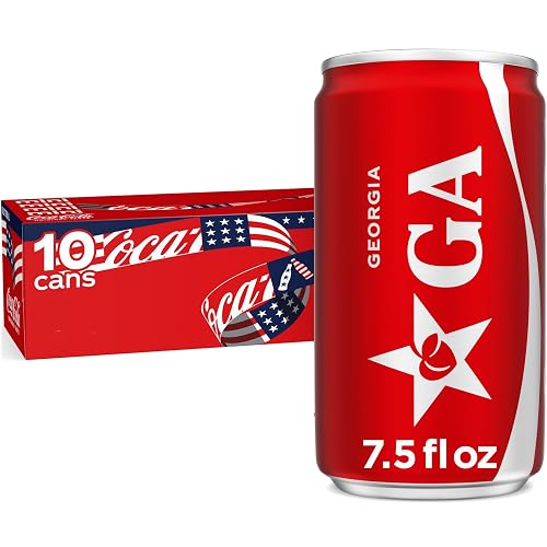 Coca-Cola Soda Soft Drink Fridge Pack Mini Cans, 7.5 fl oz, 10 Pack | A caffeinated fizzy drink that fits any occasion