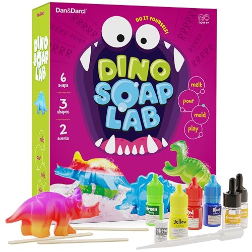 Dino Soap Making Kit For Kids - Dinosaur Science Toys Kits - DIY Craft Kit | Gifts for Kid All Ages, DIY Activities Craft - Art Crafts Gift Set for Boys and Girls Age 3 4 5 6 7 8 12 Year Old Boy