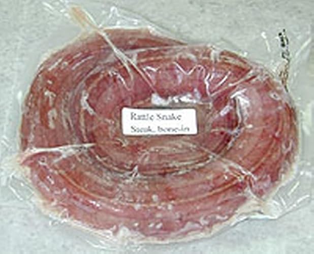 Frozen Rattlesnake Meat, Bone-In, 10-15 lb Avg Pack, Exotic Protein, Gourmet Ingredient