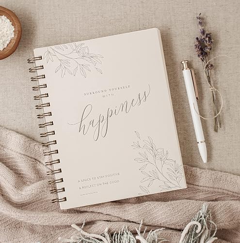 Happiness Guided Journal for Women; Manifest Personal Growth in 5 Minutes A Day; Chai Latte Surround Yourself with Happiness Journal with Daily Prompts; Mental Health Wellness Diary