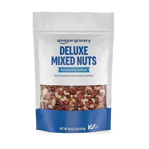 Amazon Grocery, Deluxe Mixed Nuts, Roasted & Salted, 16 Oz