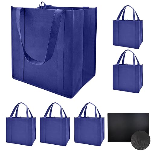 HorYg 6 pack Reusable Grocery Bags,Thick Bottom-Shopping Bag for Groceries | Heavy Duty Large Shopping Totes,Reusable Bags With Handles ,Foldable,Washable ,Load Capacity Over 45 Pounds