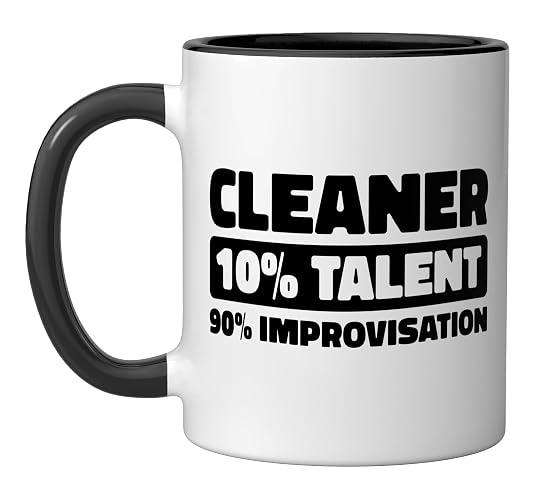 Cleaner Sanitation - Janitorial Housekeeping Cleaner Ceramic Mug, Black/White