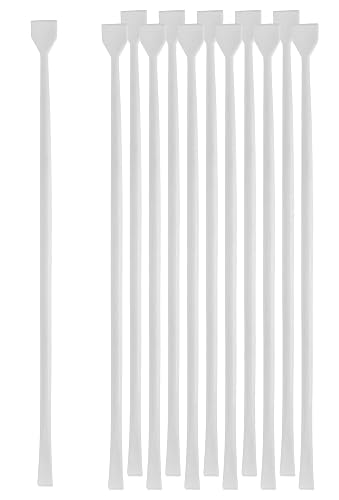 EISCO 12PK Lab Stirring Rods - Spatula Ends - Policeman Stir Rods - Cocktail Stirrers - Polypropylene Plastic