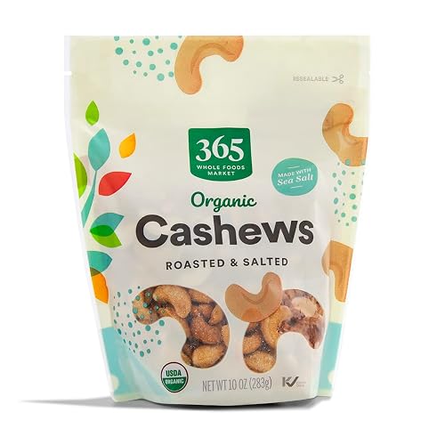 365 by Whole Foods Market, Organic Roasted & Salted Cashews, 10 Ounce