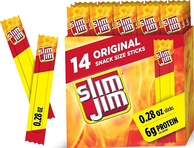 Slim Jim Smoked Jerky Snack Sticks, Original Flavor, 0.28 oz., 14-ct