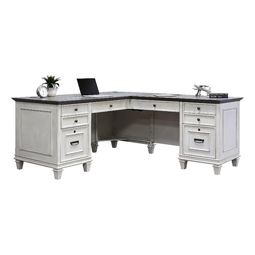 Martin Furniture Pedestal Desk, White