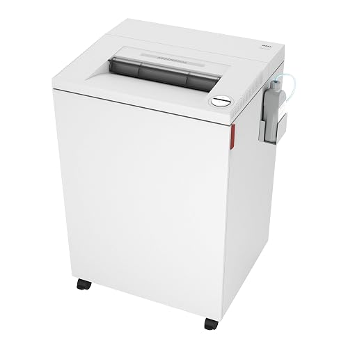 Ideal. 4003 Cross-Cut Commercial Office Paper Shredder Heavy Duty with Automatic Oiler, 34 to 36 Sheet Feed Capacity, 44-Gallon Bin, P-4 Security | Continuous operation, 44-gallon bin, P-4 security, automatic oiler, made in Germany, 16" feed opening