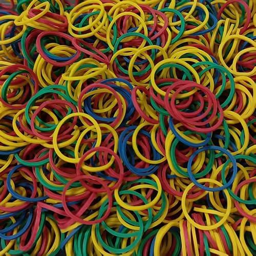thrones Rubber Bands, 0.59" Small Rubber Bands Office Supplies, 1000 Pcs | Colorful Mini Rubber Bands for Bracelets, Crafts, Hair, Money, Tie Dye, Journals and Balloons, Back to School