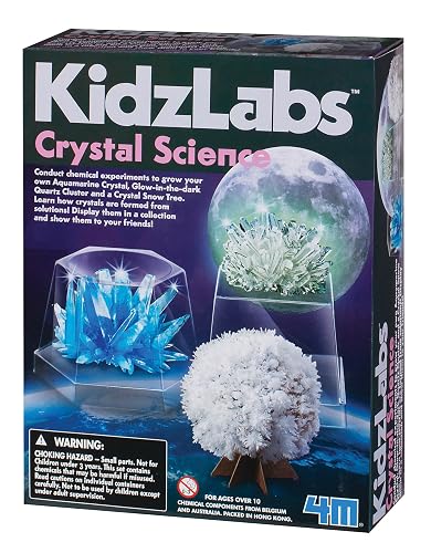 4M Kidzlabs Crystal Science Kit - DIY STEM Toys Lab Experiment, Educational Gift for Kids & Teens