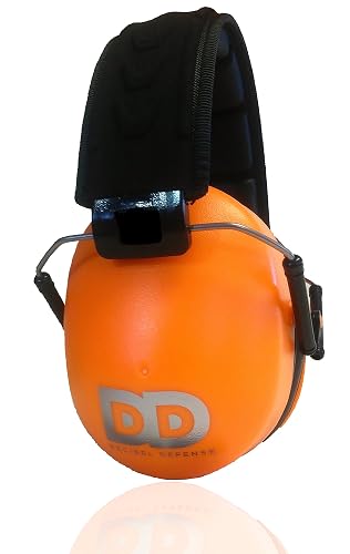 DECIBEL DEFENSE Ear Protection, 37 dB NRR Ear Muffs (HI-VIZ ORANGE) | Highest-rated Hearing Protection for Shooting, Gun Range, Construction, Mowing, Woodworking, Fireworks & Industrial Use