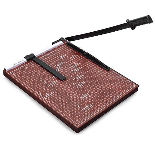 ZIFOLIX 18 Inch A3 Paper Cutter Guillotine - Industrial Wooden Base Paper Slicer for Cardstock & Photos - 12 Sheet Heavy Duty Paper Trimmer for Professional Studio, Classroom & Office