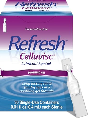 REFRESH CELLUVISC Lubricant Eye Gel Preservative-Free Artificial Tears, 0.01 fl oz (0.4 mL), 30 Single-Use Containers