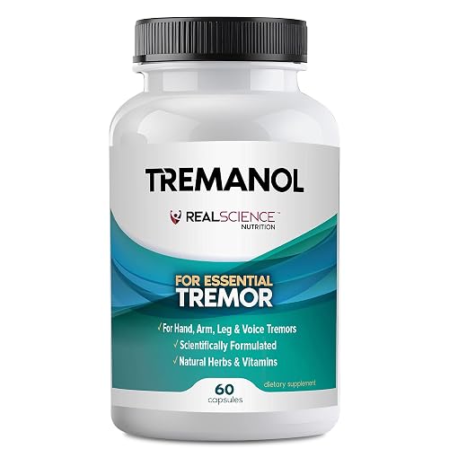 Tremanol Natural Aid Essential Tremor Relief Herbal Supplement for Neurological Support - Includes Vitamin B2 & B12, Passionflower & Skullcap for Hand Tremor Aids - Made in USA, 60 Caps