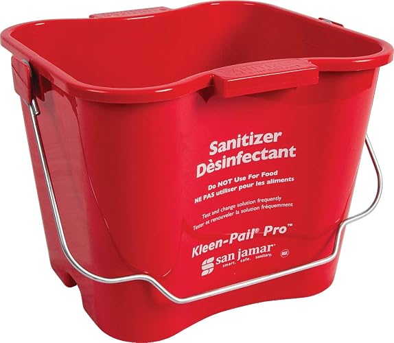 San Jamar Kleen-Pail Pro, Bucket with Handle for Cleaning Products in Commercial and Home Setting, 6 Qts, 1 Count, Red