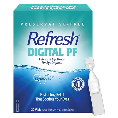 REFRESH DIGITAL PF Lubricant Eye Drops Preservative-Free Artificial Tears, 0.01 fl oz (0.4 mL), 30 Single-Use Containers