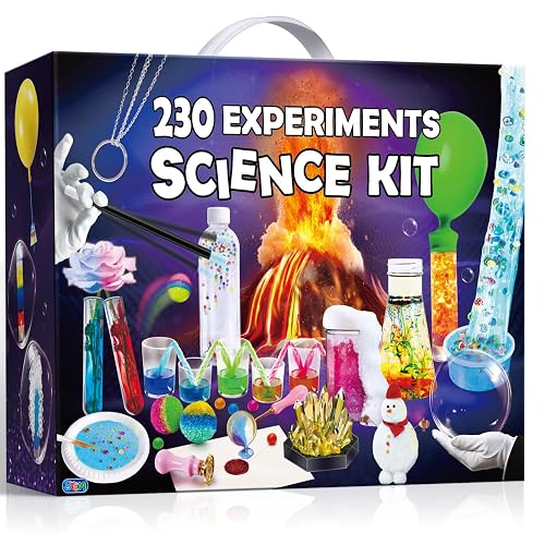 PATIFEED 230 Experiments Science Kit for Kids Chemistry Set | S.T.E.M Toys, Crystal Growing, Physics, Slime, Volcano, Educational Gifts for Boys Girls