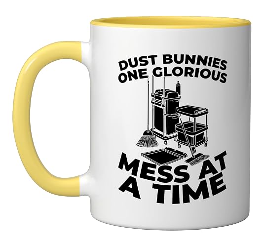 Cleaner Sanitation Janitorial Housekeeping - Cleaner Ceramic Mug, Yellow/White