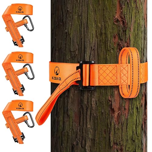 Kalkal 3 Pcs Heavy-Duty Tree Stand Harness Strap, Quick-Connect Treestrap for Tree Stand Harness Comfortable Hunting Gear