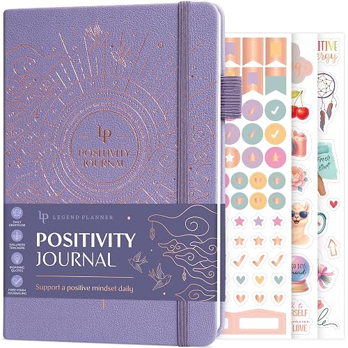 Legend Positivity Journal, Gratitude, Mental Health, Self-care Lavender | Guided daily affirmation journal with prompts for women and men, mental-health, reflection for a positive routine