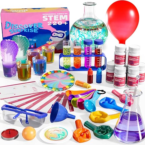 ZDRKWSM Science Kit with 220+ Science Lab Experiments, DIY STEM Educational Learning Scientific Tools for 3 4 5 6 7 8 9 10 11 Years Old Boys Girls Kids Toys