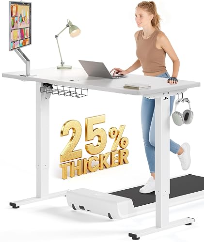 SIAGO 48 x 24 Inch Electric Standing Desk, 0.8 Inch Thick Tabletop | Smooth Height Adjustment, 200lbs Stability, 3 Memory Presets, Cable Management, Pre-Labeled Easy Assembly