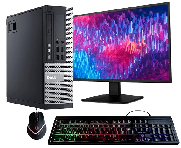 Dell Optiplex 9020 Desktop Computer PC, Intel Quad-Core i5, 500GB HDD Storage, 8GB DDR3 RAM, WiFi, 20 in Monitor, RGB Productivity Bundle, Windows 11 Pro (Renewed)
