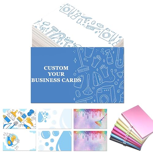 Up to 1000 Custom Business Cards Customize for Small Business Personalized with Logo Qr Code Customizable Double Sided Printing Cards Customized Waterproof-Cleaning Service