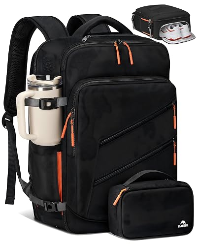 MATEIN Carryon Backpack for Airplane, Travel Backpack with Shoe Compartment | 40L, Airline Approved, Electronics Case, Large Capacity, Water Resistant, Fit 17" Laptop, Wet Pocket, Flight Essential, Black