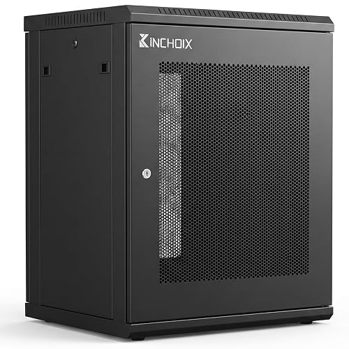 Network Rack Enclosure Cabinet Enclosure for Computer Data Networking Electronic Equipment, Removable Side Panels, Locks, 25in Depth (12U)