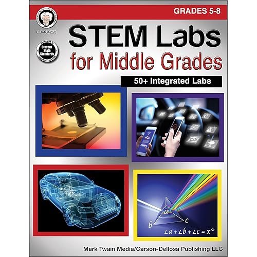 Mark Twain Middle School STEM Labs Activity Book, Science Workbook for Grades 5-8 With 50+ Integrated Activities, STEAM Classroom and Homeschool Curriculum