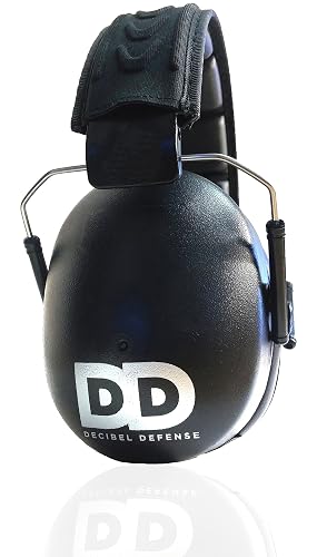 DECIBEL DEFENSE Ear Protection, 37 dB NRR Ear Muffs (BLACK) | Highest-rated Hearing Protection for Shooting, Gun Range, Construction, Mowing, Woodworking, Fireworks & Industrial Use