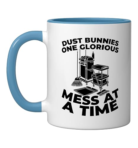 Cleaner Sanitation Janitorial Housekeeping - Cleaner Ceramic Mug, Blue/White