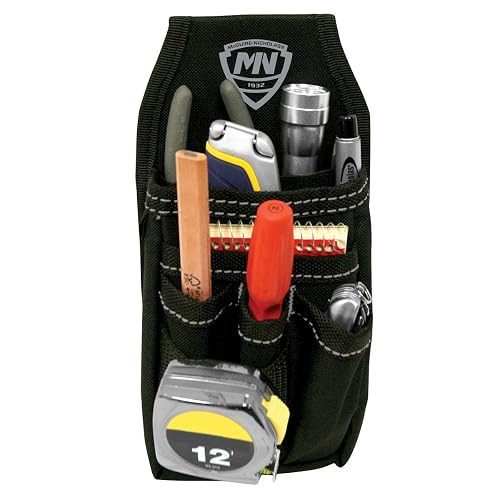 McGuire-Nicholas Mini Organizer | Mini Nylon Organizer Pocket Attachment for Tool Belt | Durable and Compact Tool Holder | Belt, pocket or waistband carry, Webbing loops, Grommet carabiner, Stores small tools, DIY and trade use
