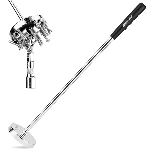 Telescoping Magnetic Sweeper Pickup Tool: Strong Magnet Pick up Nails Screws and Metal Parts Nut Bolts Steel Iron Parts Finder 35LB Pull Capacity Retractable 9" to 34" Telescopic Stick