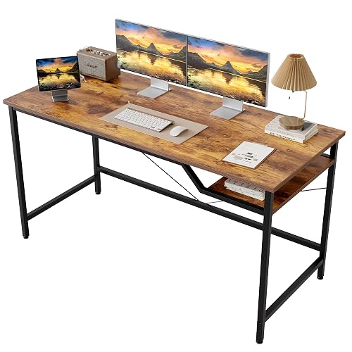 Mericonia 48x24 Inch Computer Desk, 0.6" Thick Small Office Table | Modern Simple Style, Small Study & Writing Table for Home Bedroom Work, Brown