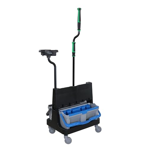 Unger Commercial - OmniClean Dual Bucket Kit with Offset Pole for Professional Floor Cleaning Systems, Janitorial Cleaning Set - CLBK2