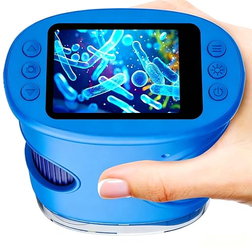 1000X Digital Handheld Microscope for Kids Portable Outdoor Toys & Gifts | 2.0" IPS Screen Magnifier, STEM Science Lab Magnifying Glass, Photo&Video Pocket Edu Toy for Boys & Girls Age 4-12, Blue