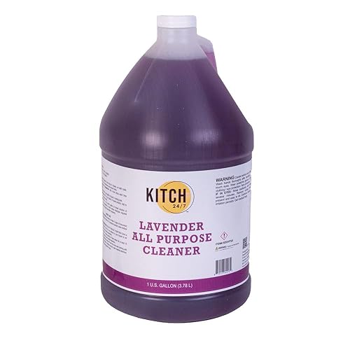 KITCH24/7 Lavender All Purpose Cleaner, 1 Gallon - 4 Per Case | Multi-Surface Formula, Commercial Grade, Lavender Scented, High Concentration, Bulk 4-Jug Case
