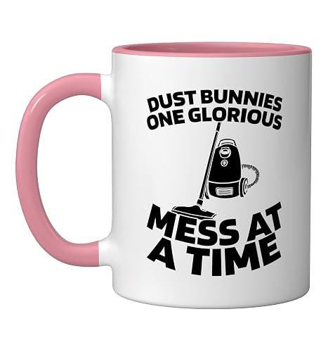 Cleaner - Janitorial Sanitation Housekeeping Cleaner Ceramic Mug, Pink/White