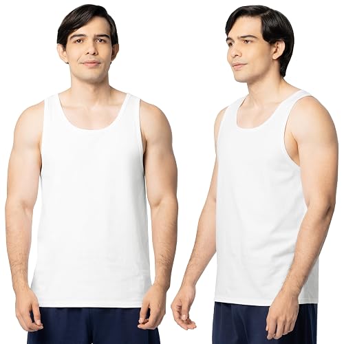 Fruit of the Loom Men's Eversoft Cotton Sleeveless T Shirts, Breathable & Moisture Wicking with Odor Control, Sizes S-4X
