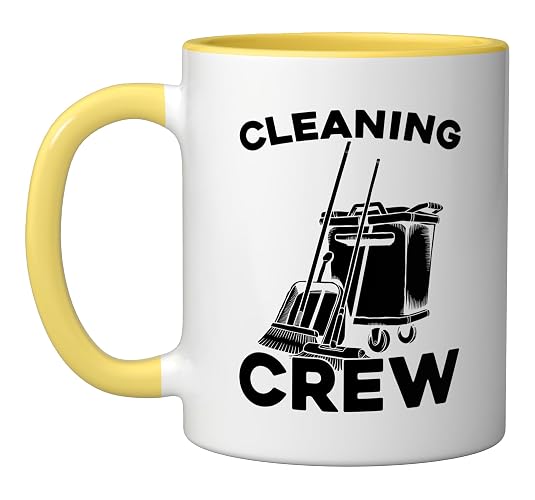 Cleaner Team Housekeeping Sanitation Janitorial - Cleaner Ceramic Mug, Yellow/White