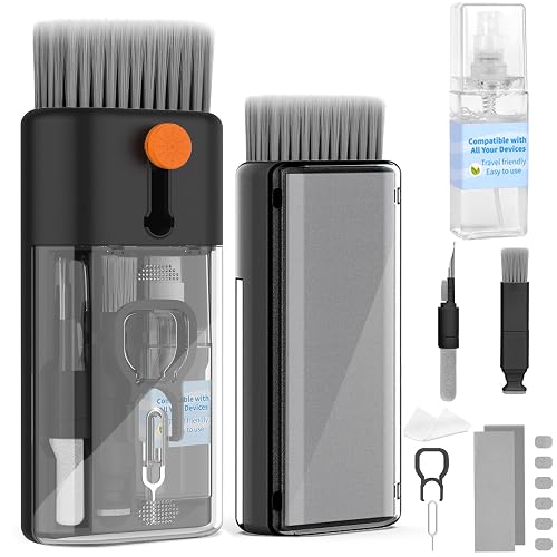 Keyboard Cleaner for Laptop, MacBook, Tablet, Multi-Function Cleaning Kit | Includes screen cleaning spray, microfiber wipe, and brush for cleaning phone, earbuds, Computer, and other tech electronics