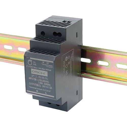 OMCH HDR-30-24 DIN Rail Power Supply 24V 1.5A 36W Ultra Slim | Features high efficiency, wide temperature operation, and multiple circuit protections.