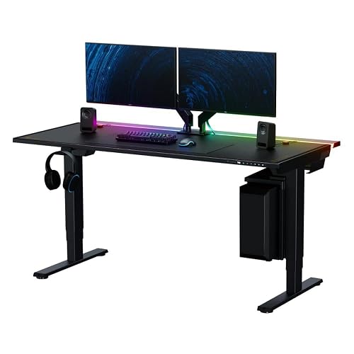 Secretlab Magnus Pro XL Electric Standing Desk with Black Leatherette Mat | Magnetic Cable Management, Integrated Power Supply Column, Built-in Cable Management Tray, Gaming Office Desk, Ergonomic