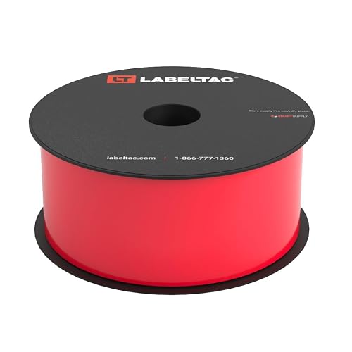 LabelTac LT4/LTPX Vinyl Labeling Supply (Red, 2in x 150ft) | Print Long-Lasting Labels on Durable Water & Chemical Resistant Vinyl - Ideal for a Wide Range of Industrial Applications