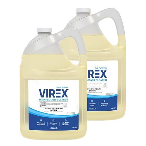 VIREX Diversey All Purpose Disinfectant Cleaner, 1 Gallon, 2 Pack | Multi Surface Use, Odor Control, Ready To Use, Lemon Scent, One Step Daily Cleaning