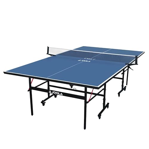 JOOLA Inside Professional MDF Indoor Ping Pong Table with Quick Clamp Table Tennis Net and Post Set - 10 Minute Easy Assembly - Tournament Quality - Foldable with Single Player Playback Mode