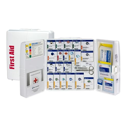 SmartCompliance 50-Person OSHA First Aid Cabinet with Medications | Keep workplace first aid organized with 245 OSHA-ready supplies and medications for everyday injuries.