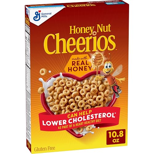 Cheerios Honey Nut Breakfast Cereal, Heart Healthy, Gluten Free, 10.8 oz